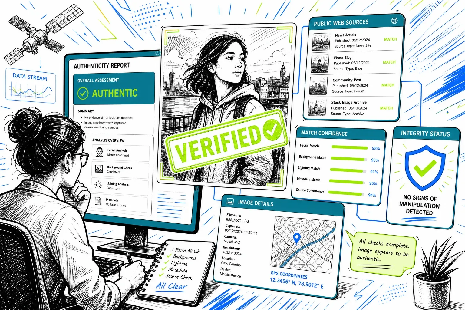 Verifying public photo authenticity across open-web sources