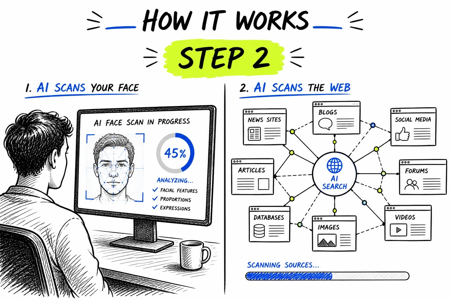 Analyzing network matches and searching databases across platforms