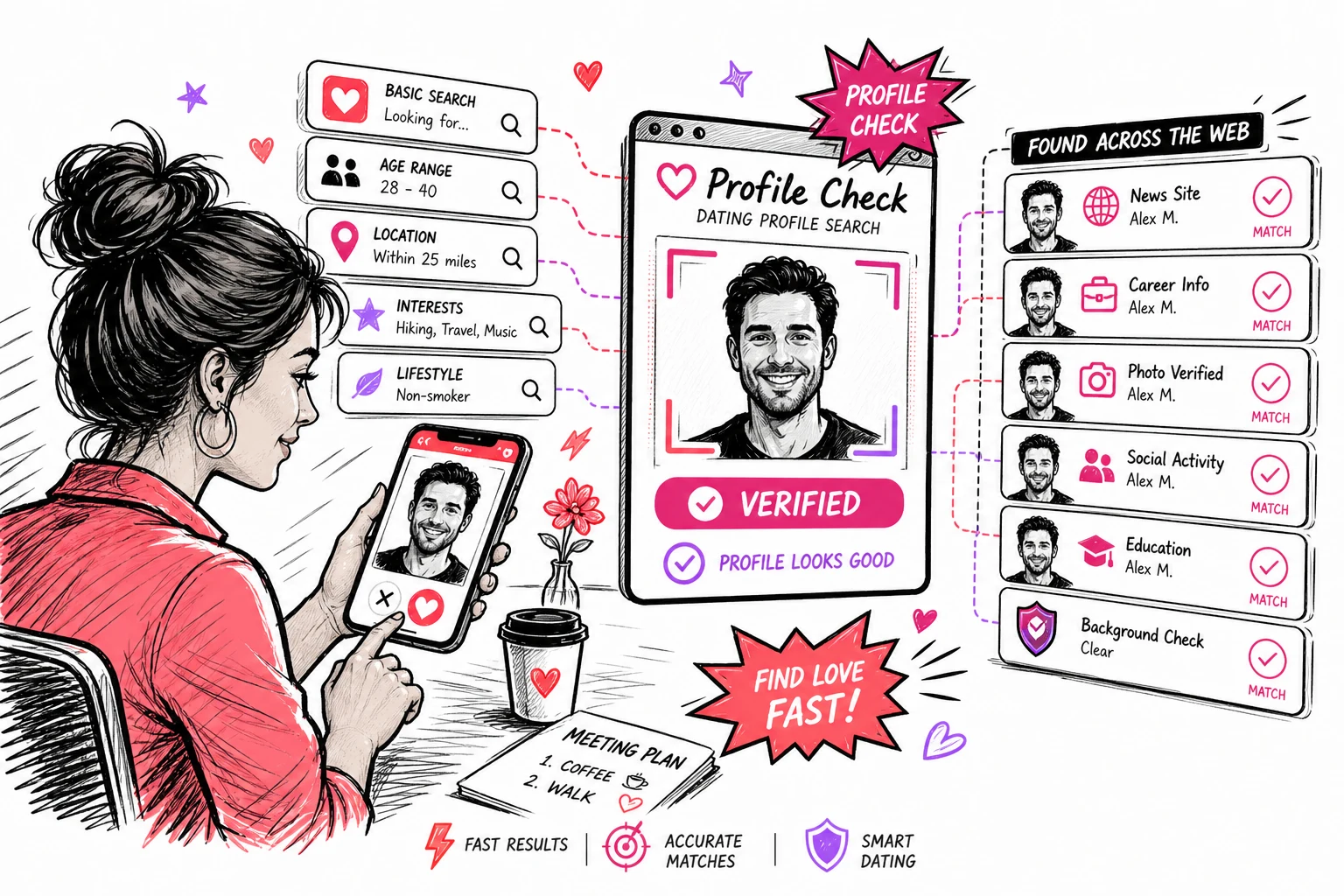 Dating profile verification with reverse image search
